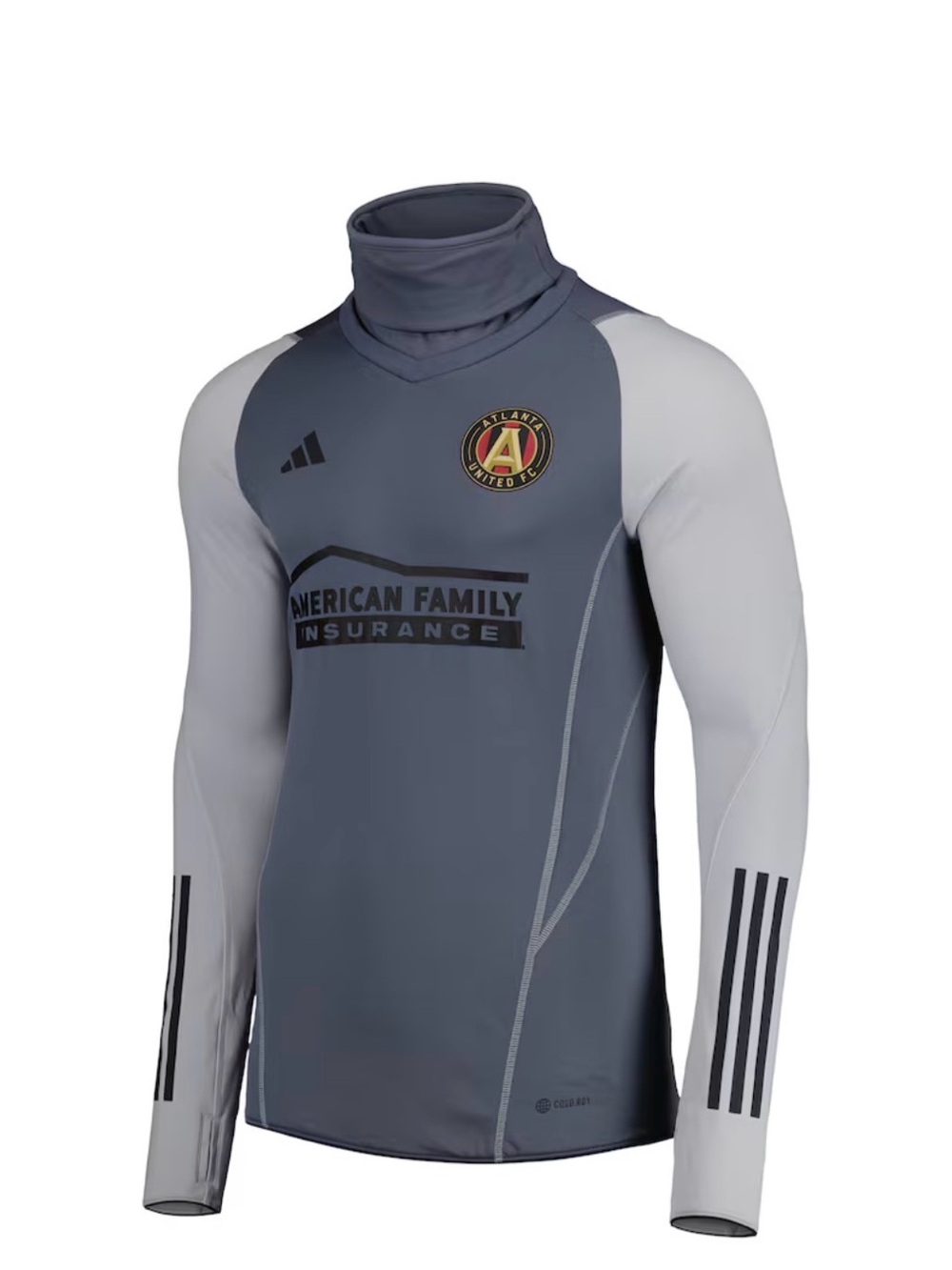 adidas Men’s Atlanta United Gray & Light Gray Turtleneck Training Top